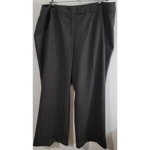 Alfani Brown Wool Flat Front Women's Dress Pants 22W Plus Lightweight Wide Leg
